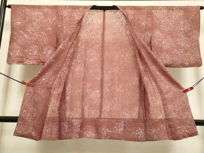 平和屋着物▽道行コート　スリーシーズン　春夏秋　塵除け　唐草文　正絹　逸品　DABI4171du