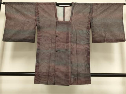 平和屋着物▽道行コート　スリーシーズン　春夏秋　塵除け　二重紗　霞文　正絹　逸品　DABI4172du