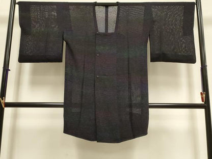 平和屋着物▽道行コート　スリーシーズン　春夏秋　塵除け　霞文　ロング丈　正絹　逸品　DABI4176du