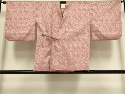 平和屋着物▽道中着　スリーシーズン　春夏秋　塵除け　草花紋紗　浅蘇芳色　正絹　逸品　DABI4180du