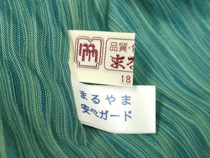 平和屋着物▽道中着　スリーシーズン　春夏秋　塵除け　立涌文　まるやま扱い　ロング丈　正絹　逸品　DABI4182du