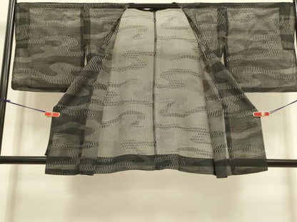 平和屋着物▽道行コート　スリーシーズン　春夏秋　塵除け　霞文　正絹　逸品　DABI4183du