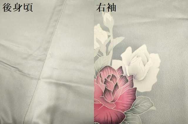 平和屋着物▽訪問着　単衣　薔薇　正絹　逸品　DABI4193du
