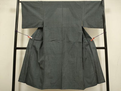 平和屋着物▽男性　お召　単衣　亀甲柄　正絹　逸品　DABI4199du