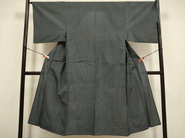 平和屋着物▽男性　お召　単衣　亀甲柄　正絹　逸品　DABI4199du