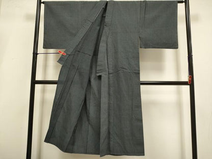 平和屋着物▽男性　お召　単衣　亀甲柄　正絹　逸品　DABI4199du