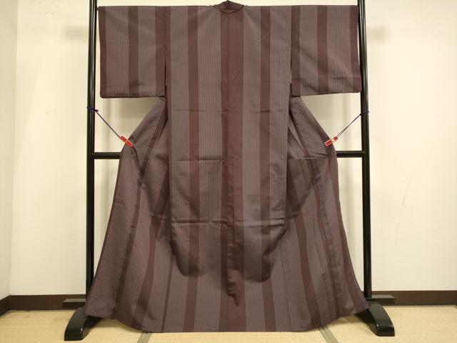 平和屋着物▽小紋　単衣　間道　洗える着物　DABI4216du