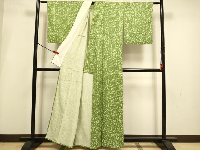 平和屋着物▽小紋　単衣　舞花文　洗える着物　DABI4217du