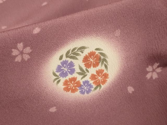 平和屋着物▽小紋　単衣　草花文　蛍暈し　洗える着物　DABI4218du