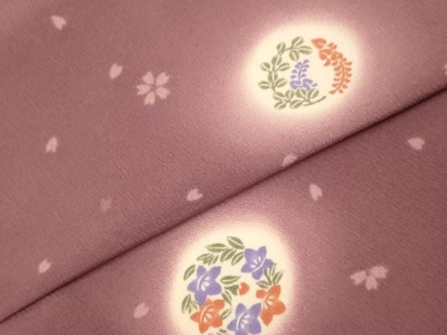 平和屋着物▽小紋　単衣　草花文　蛍暈し　洗える着物　DABI4218du