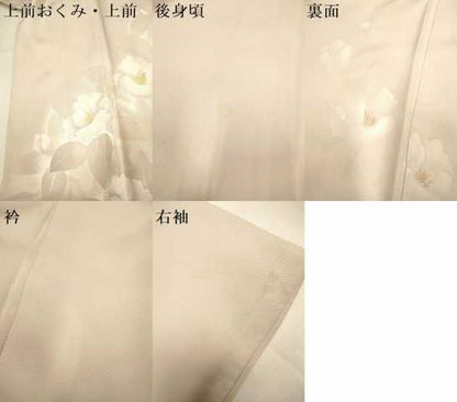 平和屋着物▽訪問着　単衣　椿　金銀彩　正絹　逸品　DABI4221du