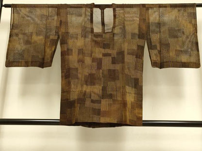 平和屋着物▽道行コート　スリーシーズン　春夏秋　塵除け　霞文　正絹　逸品　DABI4243du