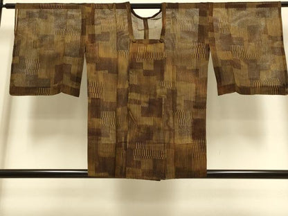 平和屋着物▽道行コート　スリーシーズン　春夏秋　塵除け　霞文　正絹　逸品　DABI4243du