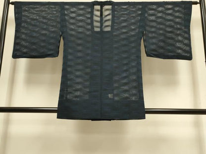 平和屋着物▽道行コート　スリーシーズン　春夏秋　塵除け　変わり縞　正絹　逸品　DABI4245du