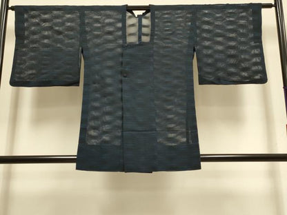 平和屋着物▽道行コート　スリーシーズン　春夏秋　塵除け　変わり縞　正絹　逸品　DABI4245du