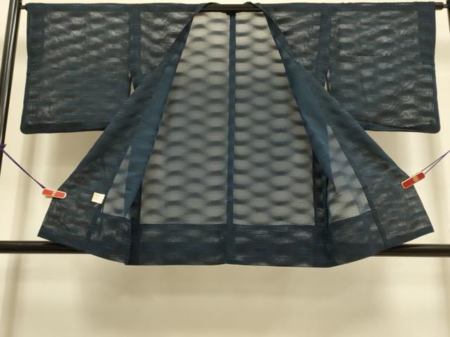 平和屋着物▽道行コート　スリーシーズン　春夏秋　塵除け　変わり縞　正絹　逸品　DABI4245du