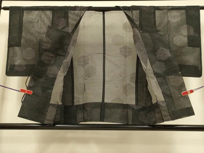 平和屋着物▽道行コート　スリーシーズン　春夏秋　塵除け　亀甲文　正絹　逸品　DABI4249du