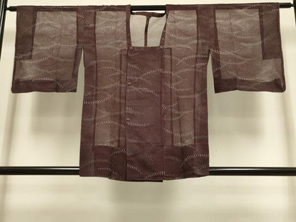 平和屋着物▽道行コート　スリーシーズン　春夏秋　塵除け　芝文　正絹　逸品　DABI4252du
