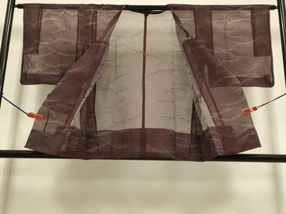 平和屋着物▽道行コート　スリーシーズン　春夏秋　塵除け　芝文　正絹　逸品　DABI4252du