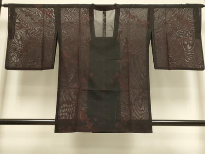 平和屋着物▽道行コート　スリーシーズン　春夏秋　塵除け　枝花文　正絹　逸品　DABI4254du