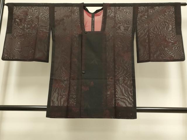 平和屋着物▽道行コート　スリーシーズン　春夏秋　塵除け　枝花文　正絹　逸品　DABI4254du