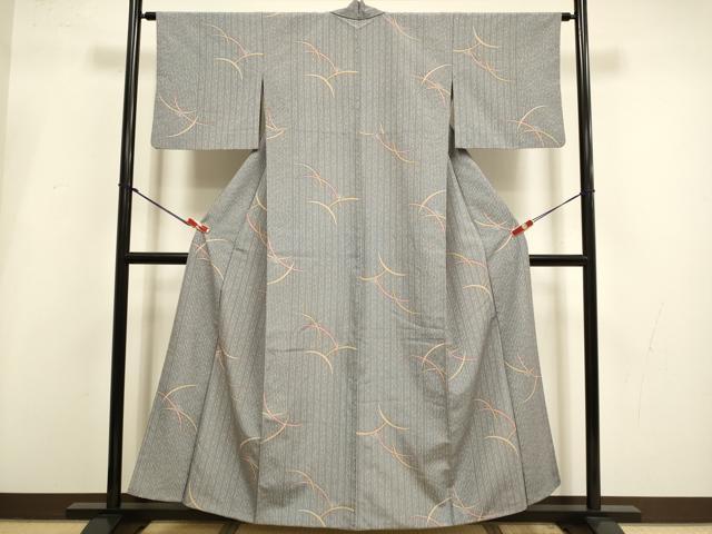 平和屋着物▼小紋　背抜き仕立て　芝文　洗える着物　DABI4262du
