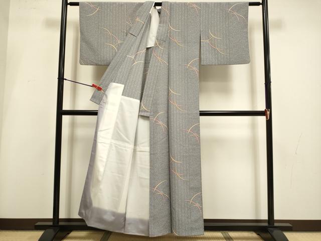 平和屋着物▼小紋　背抜き仕立て　芝文　洗える着物　DABI4262du
