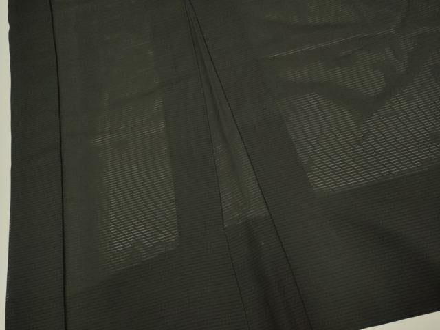 平和屋着物▽男性　黒紋付　長羽織　スリーシーズン　春夏秋　塵除け　絽　正絹　逸品　DABI4267du