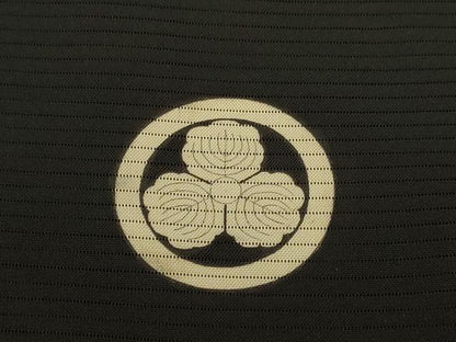 平和屋着物▽男性　黒紋付　長羽織　スリーシーズン　春夏秋　塵除け　絽　正絹　逸品　DABI4267du