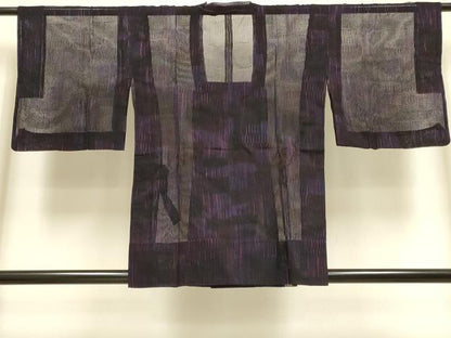 平和屋着物▽道行コート　スリーシーズン　春夏秋　塵除け　霞文　正絹　逸品　DABI4268du