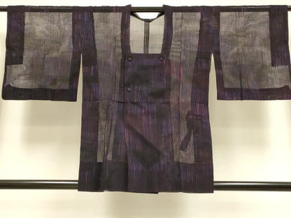 平和屋着物▽道行コート　スリーシーズン　春夏秋　塵除け　霞文　正絹　逸品　DABI4268du