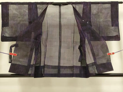 平和屋着物▽道行コート　スリーシーズン　春夏秋　塵除け　霞文　正絹　逸品　DABI4268du