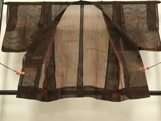平和屋着物▽道行コート　スリーシーズン　春夏秋　塵除け　霞文　正絹　逸品　DABI4269du