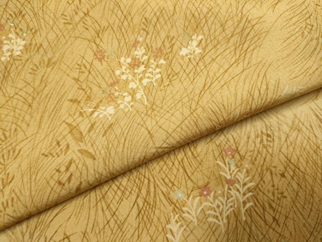 平和屋着物▽上質な小紋　単衣　草花文　暈し染め　正絹　逸品　DABI4282du