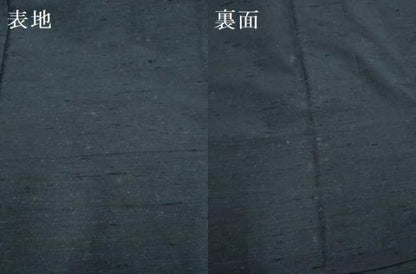 平和屋着物▽男性　紬　単衣　濃い藍鉄色　正絹　逸品　DABI4285du