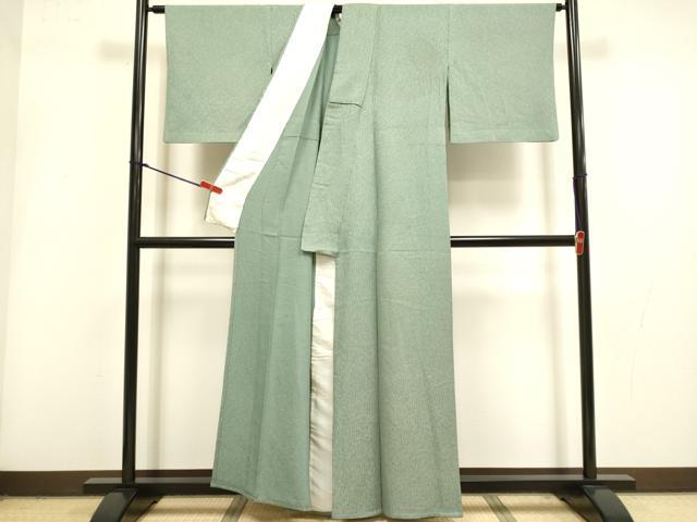 平和屋着物▽上質な小紋　単衣　杢目文　正絹　逸品　DABI4289du