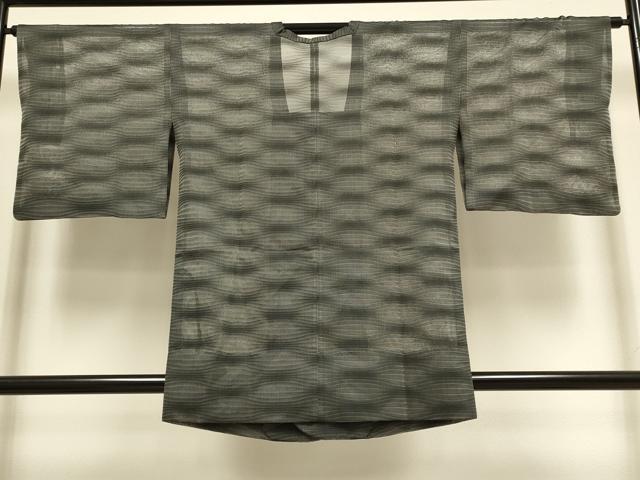 平和屋着物▽道行コート　スリーシーズン　春夏秋　塵除け　変わり縞　正絹　逸品　DABI4290du