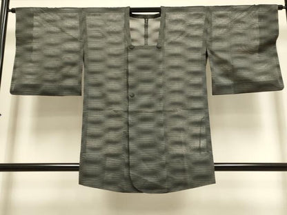 平和屋着物▽道行コート　スリーシーズン　春夏秋　塵除け　変わり縞　正絹　逸品　DABI4290du