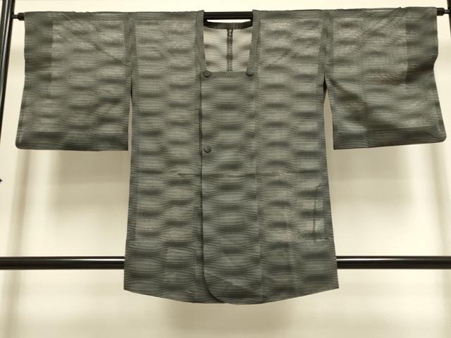 平和屋着物▽道行コート　スリーシーズン　春夏秋　塵除け　変わり縞　正絹　逸品　DABI4290du
