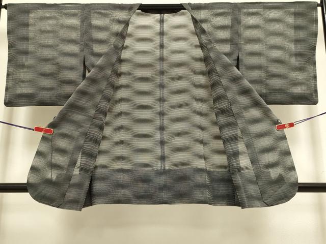 平和屋着物▽道行コート　スリーシーズン　春夏秋　塵除け　変わり縞　正絹　逸品　DABI4290du