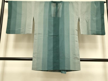 平和屋着物▽道行コート　二部式　スリーシーズン　春夏秋　塵除け　縞　高島屋扱い　正絹　逸品　DABI4292du