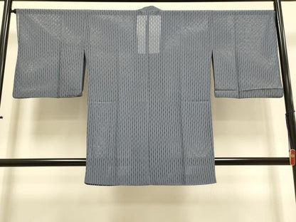 平和屋着物▽道行コート　スリーシーズン　春夏秋　塵除け　変わり縞　濃い薄鼠色　DABI4293du