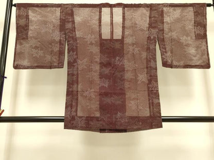 平和屋着物▽道行コート　スリーシーズン　春夏秋　塵除け　楓　正絹　逸品　未使用　DABI4294du