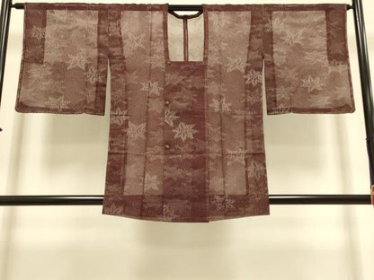平和屋着物▽道行コート　スリーシーズン　春夏秋　塵除け　楓　正絹　逸品　未使用　DABI4294du