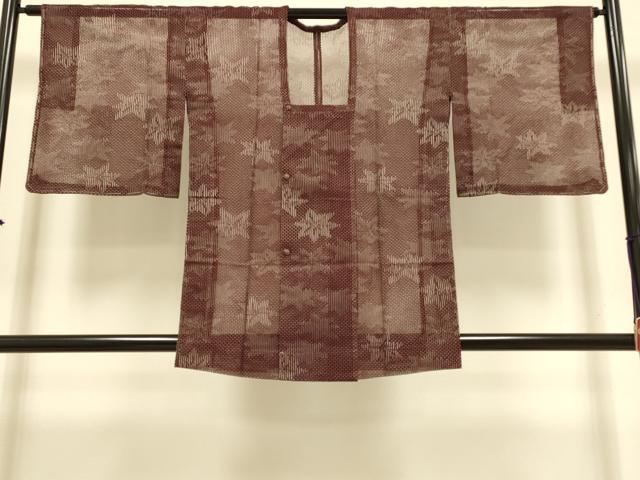 平和屋着物▽道行コート　スリーシーズン　春夏秋　塵除け　楓　正絹　逸品　未使用　DABI4294du