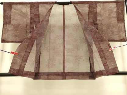 平和屋着物▽道行コート　スリーシーズン　春夏秋　塵除け　楓　正絹　逸品　未使用　DABI4294du