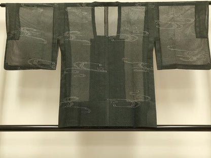 平和屋着物▽道行コート　スリーシーズン　春夏秋　塵除け　流水文　正絹　逸品　DABI4295du