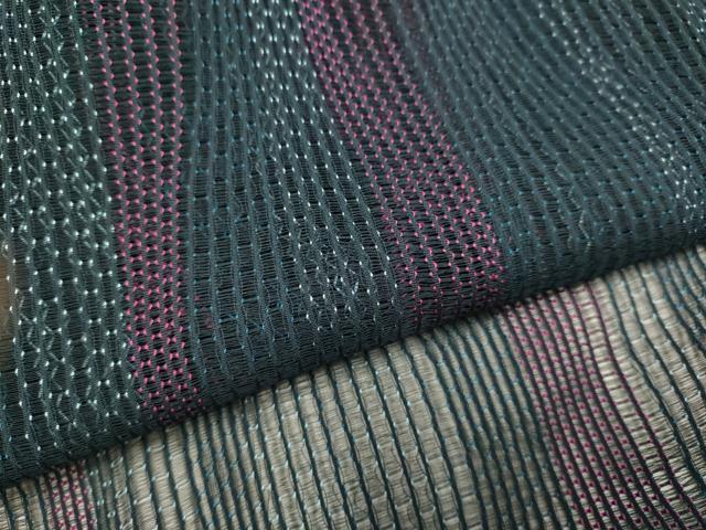平和屋着物▽道行コート　スリーシーズン　春夏秋　塵除け　変わり縞　正絹　逸品　DABI4296du