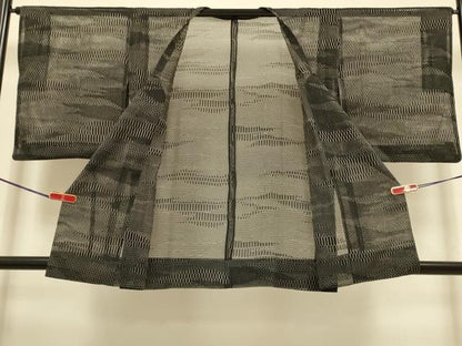 平和屋着物▽道行コート　スリーシーズン　春夏秋　塵除け　霞文　正絹　逸品　DABI4299du