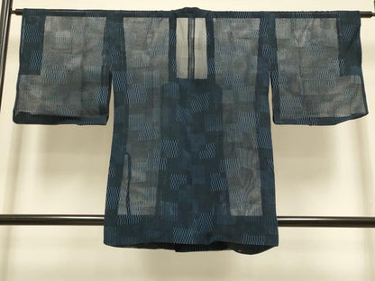 平和屋着物▽道行コート　スリーシーズン　春夏秋　塵除け　色紙重ね文　ロング丈　正絹　逸品　DABI4300du